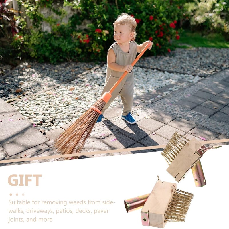 Steel Wire Brush Manual Weeding Tool Set 2pcs Garden Popper for Deck Cleaning - Image 5